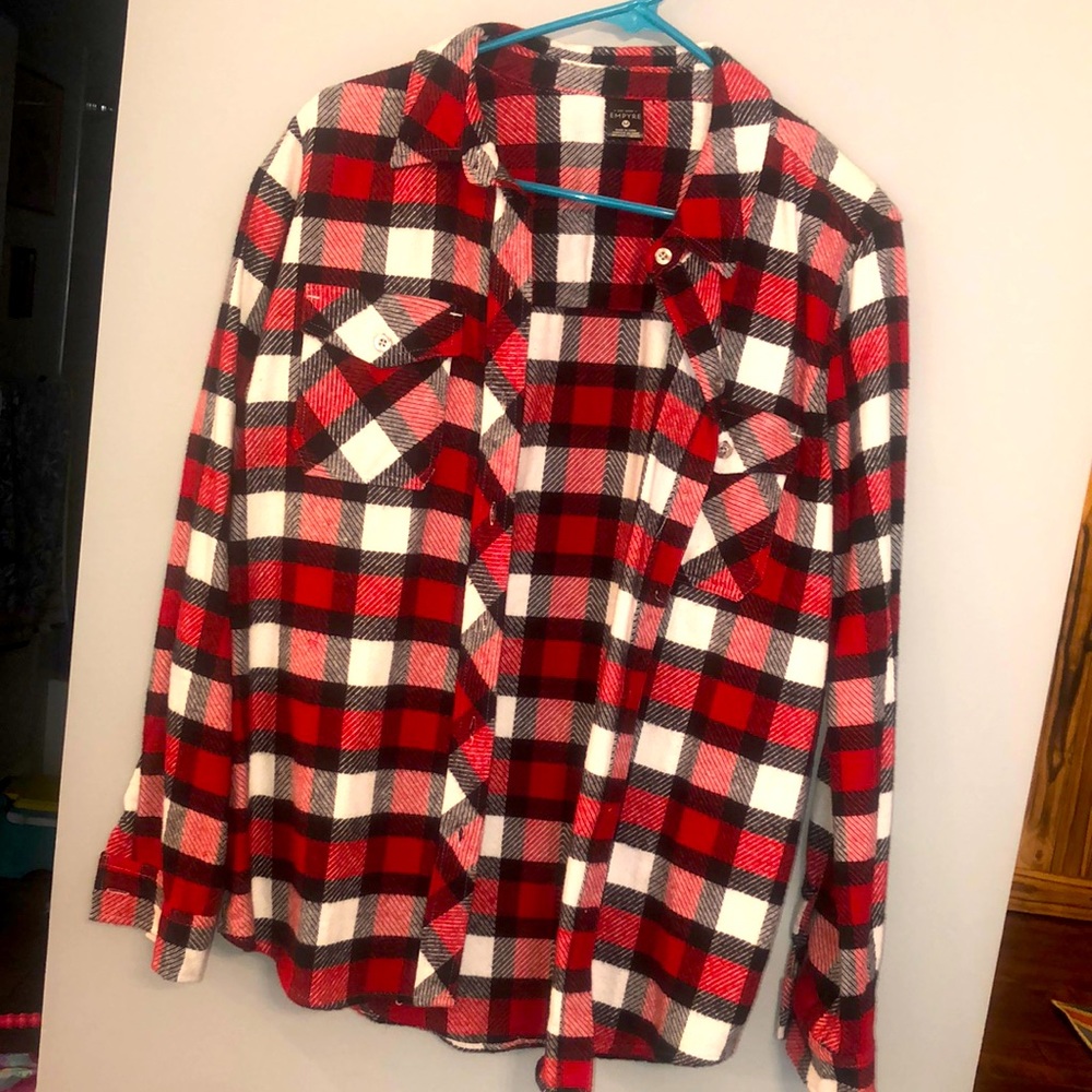 Like New - Empyre Red Black & White Flannel Shirt size Womens Medium